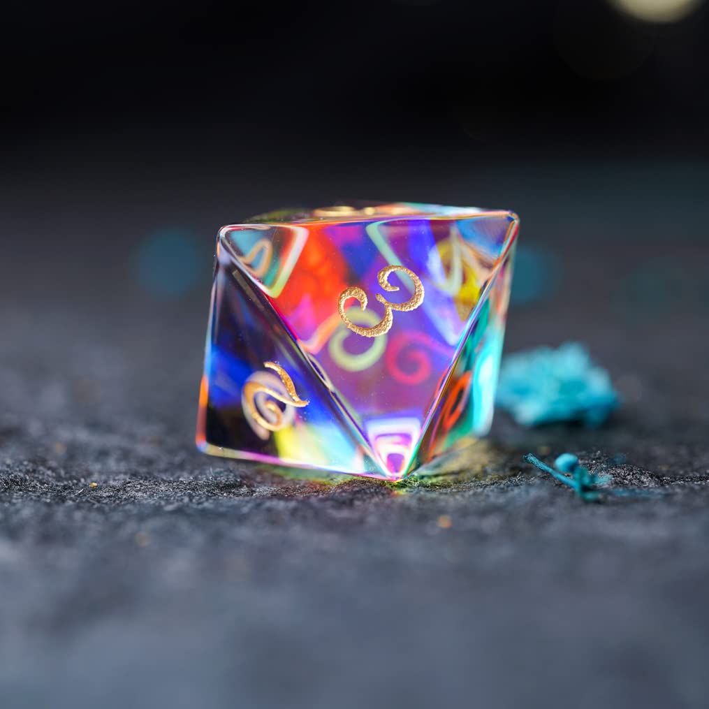 Premium DND Dice Set - 7-Piece Crystal Polyhedral Dice with Bee Theme for Dungeons & Dragons, D&D, TRPG, Tabletop RPG Games | Perfect for Gifts, Collectors & Role-Playing Adventures