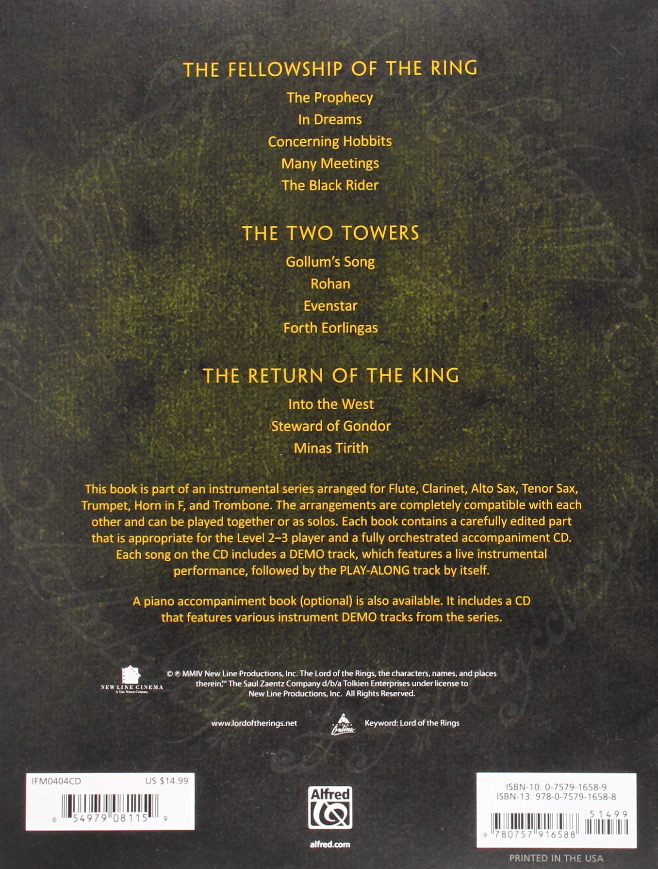The Lord of the Rings Instrumental Solos for Flute - Book with Online Audio & Software | Pop Instrumental Solo Series | Perfect for Practice, Performances & LOTR Fans