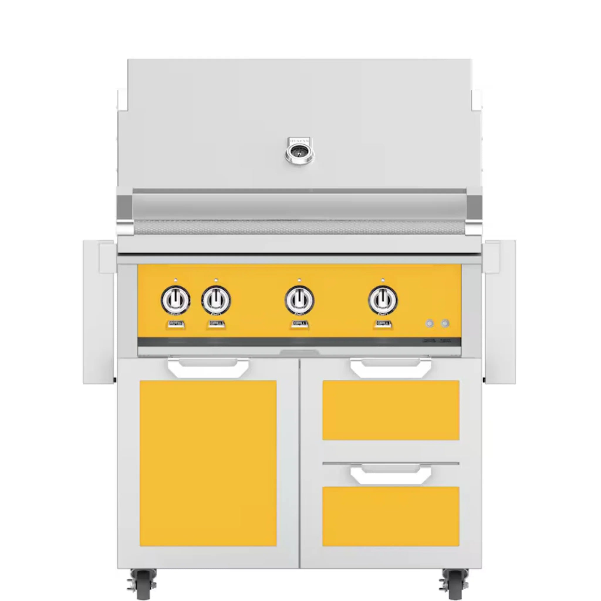 Hestan 36-Inch Freestanding Outdoor Gas Grill with Door & Double Storage Drawers - GBR36 GCR36 - Perfect for Backyard BBQs, Patio Cooking, and Outdoor Entertaining