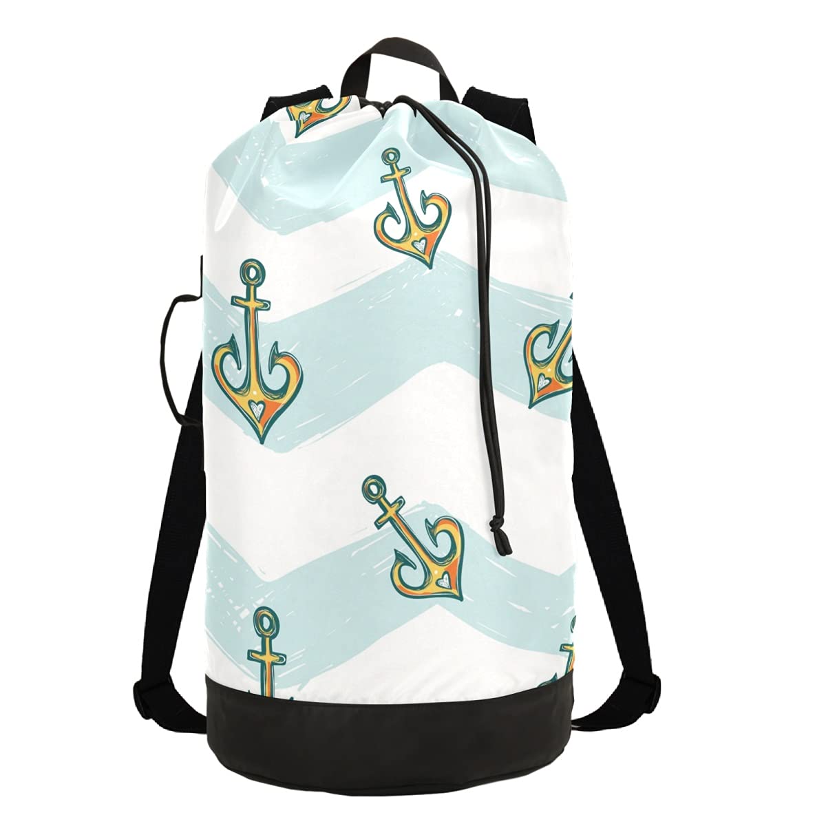 **Heavy Duty Laundry Backpack with Adjustable Shoulder Straps & Drawstring Closure - Durable Washing Bag for Camping, Travel, and College Dorm Use**