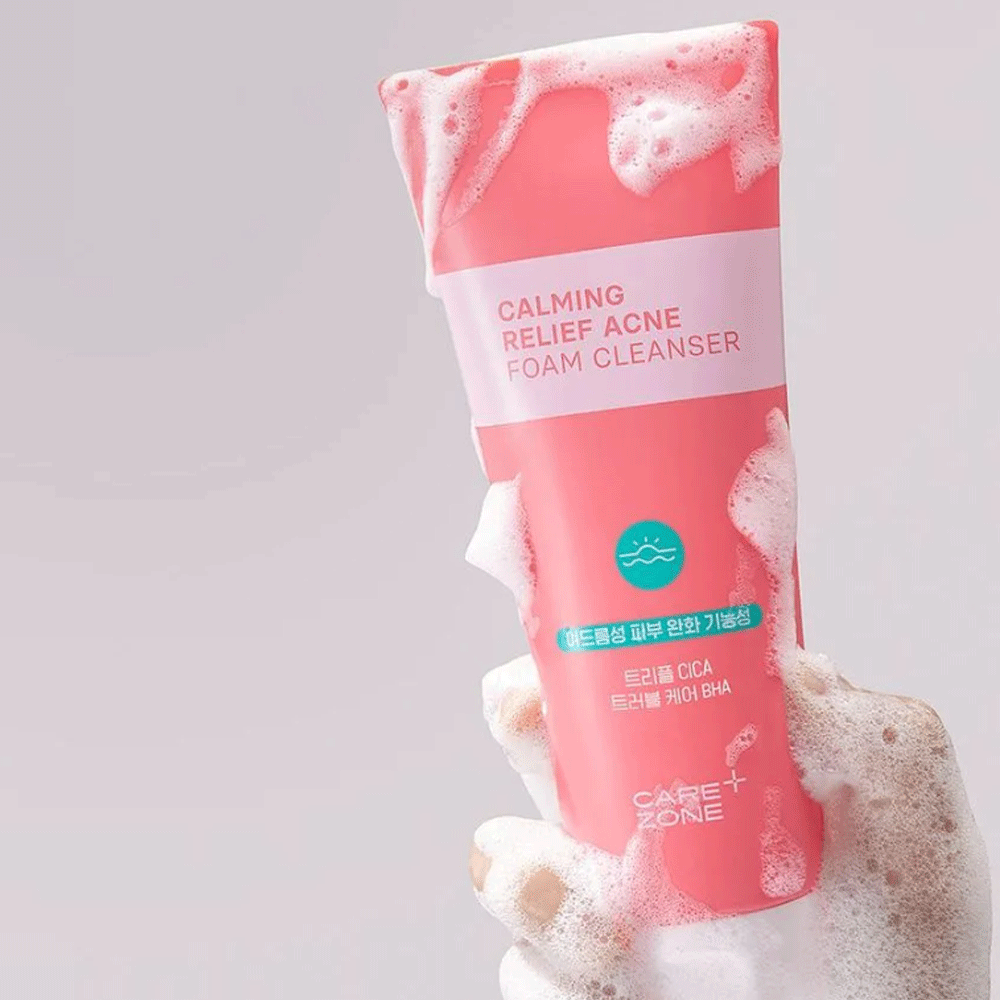 CAREZONE Calming Relief Acne Foam Cleanser 200ml - Gentle Face Wash for Acne-Prone Skin | Perfect for Daily Skincare Routine & Teenage Acne Treatment