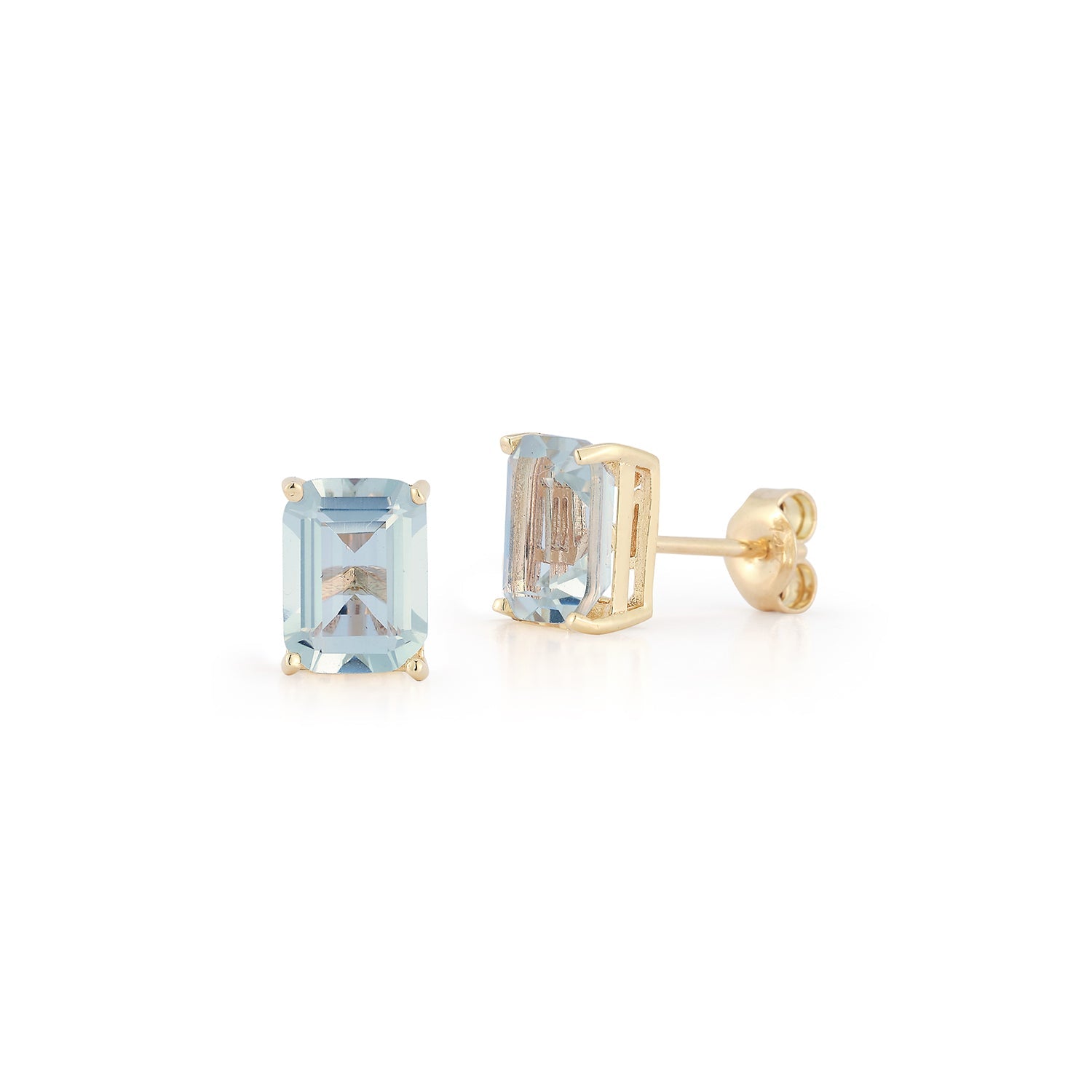 14K Blue Topaz Stud Earrings for Women - Genuine Gemstone Jewelry Gift for Her - Perfect for Weddings, Parties & Everyday Wear