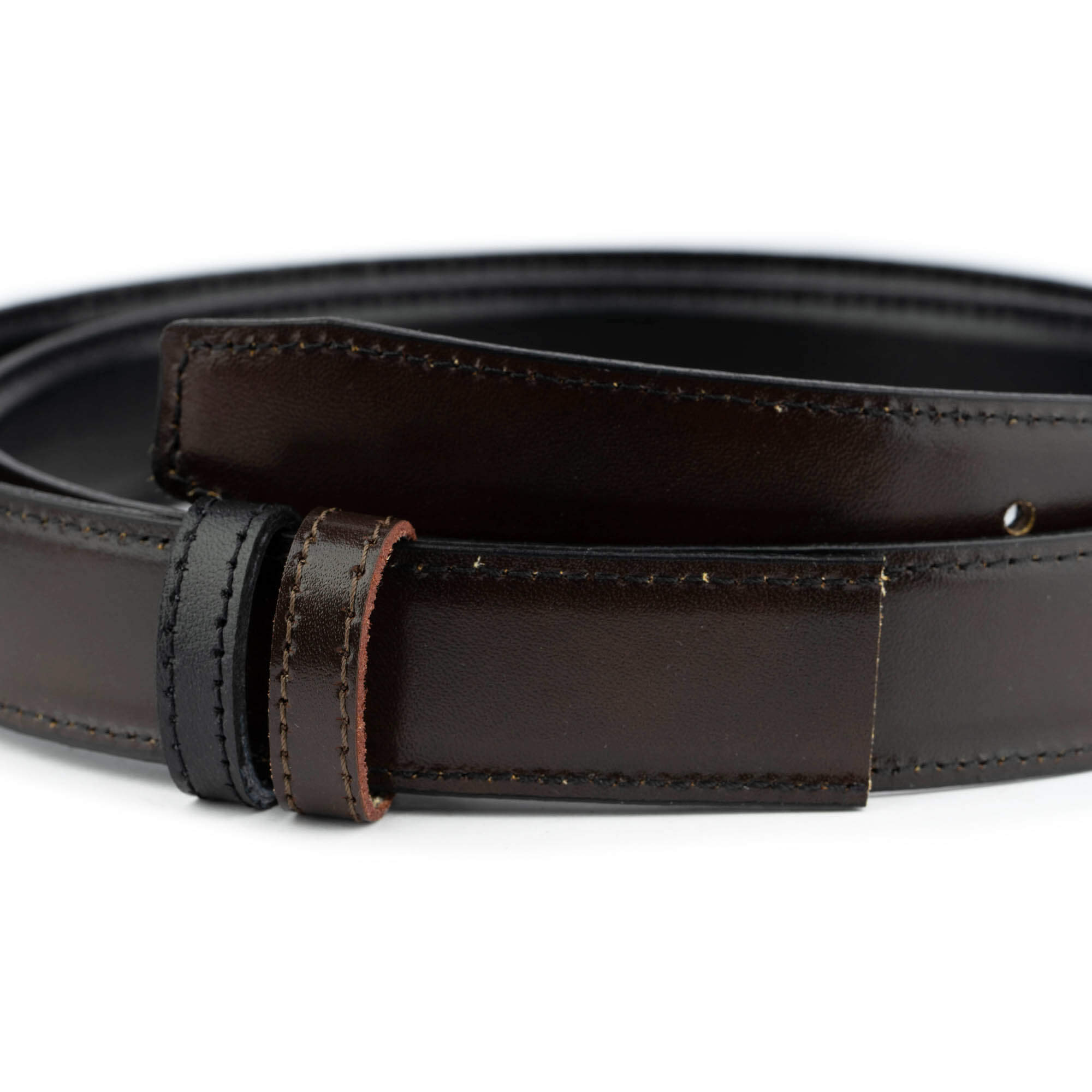 Men's Reversible Black & Brown Leather Belt Strap - 30mm Width Replacement for Montblanc Buckles | Premium Dress Belt for Business & Formal Occasions