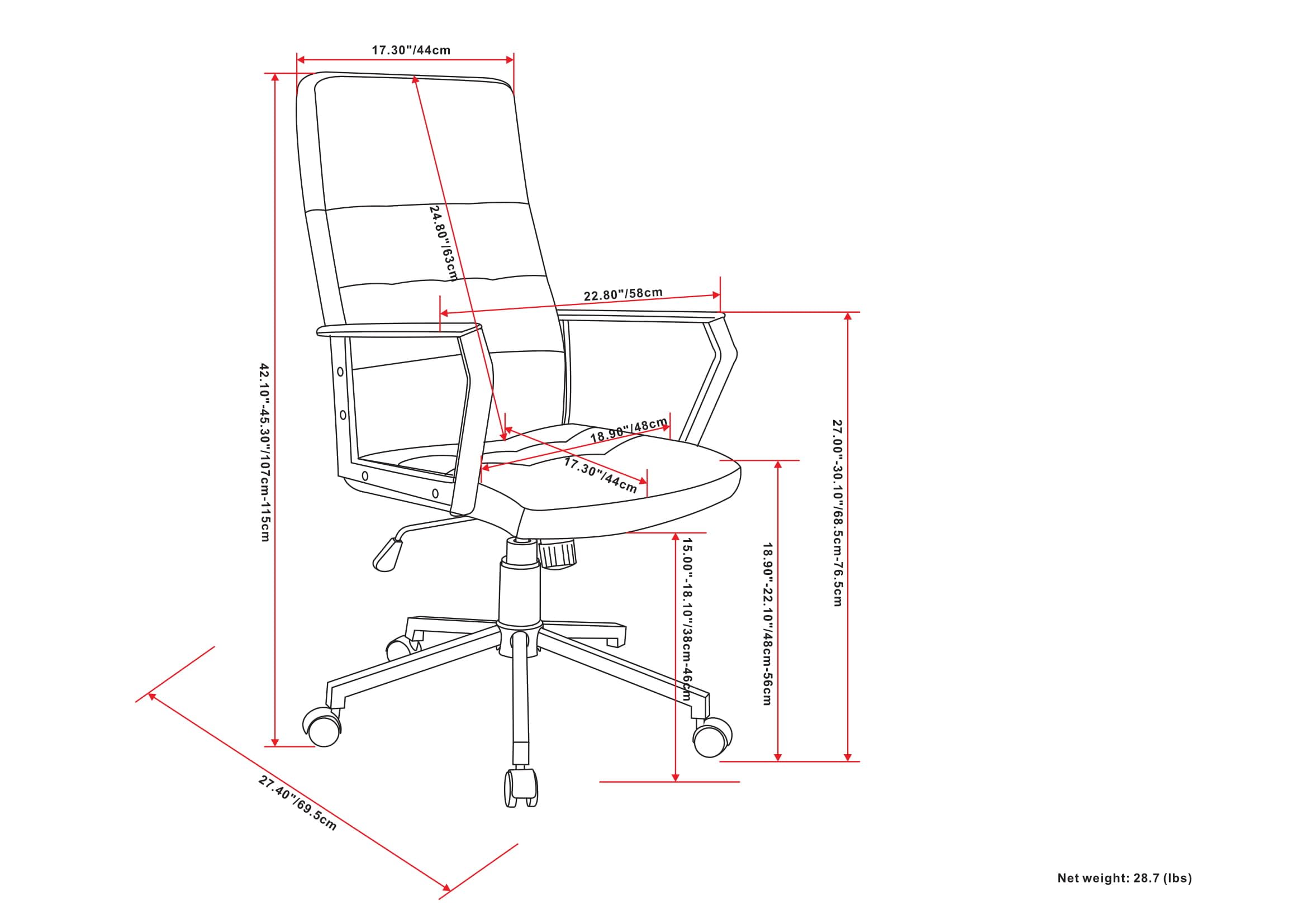 SIMPLIHOME Foley Swivel Adjustable Executive Office Chair - Distressed Brown Faux Leather Ergonomic Desk Chair with Lumbar Support for Home Office, Study & Workspace - Modern Computer Chair for Long Hours Sitting