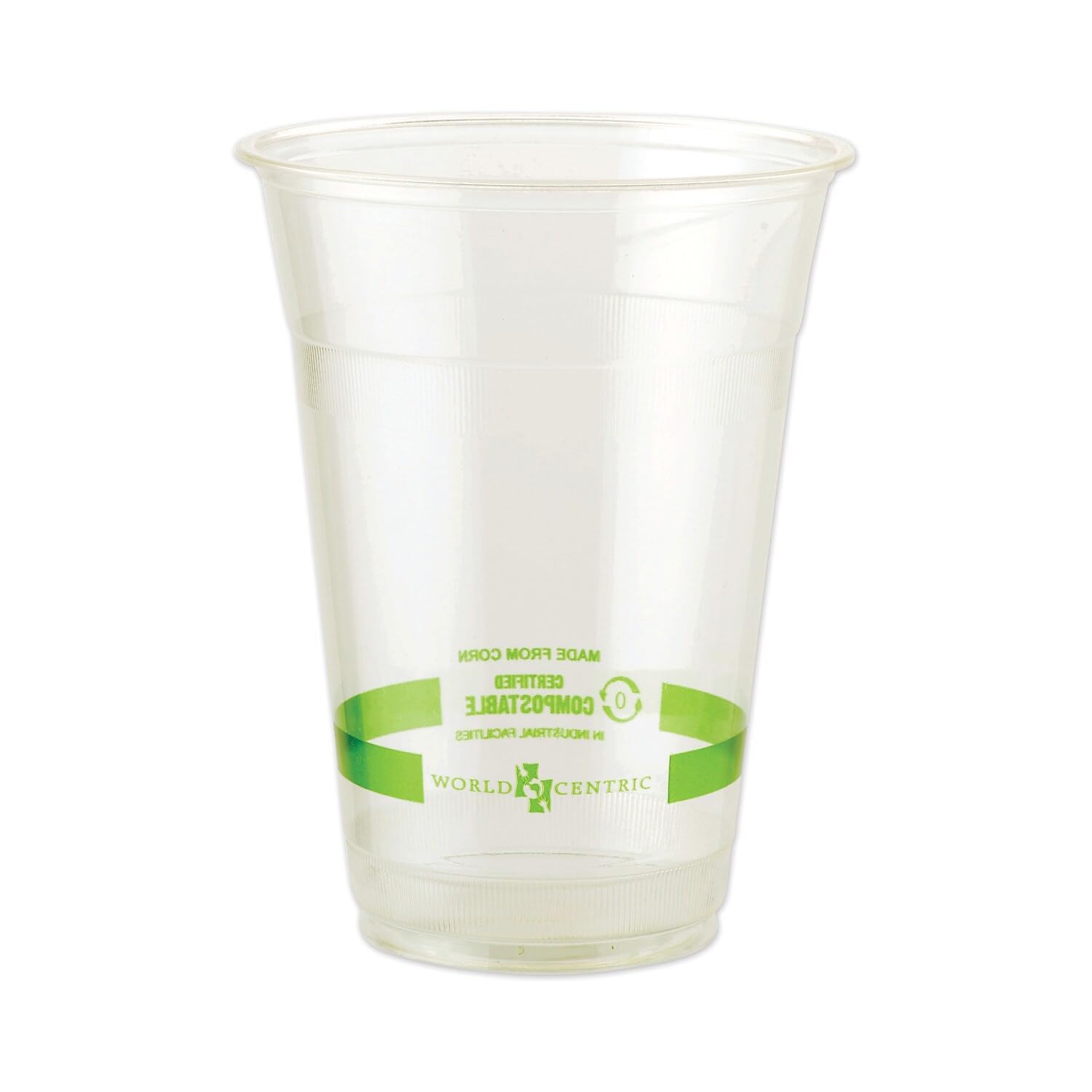 World Centric CPCS20 1000-Pack Compostable PLA Plastic Clear Cups - Eco-Friendly, Biodegradable for Parties, Events & Daily Use