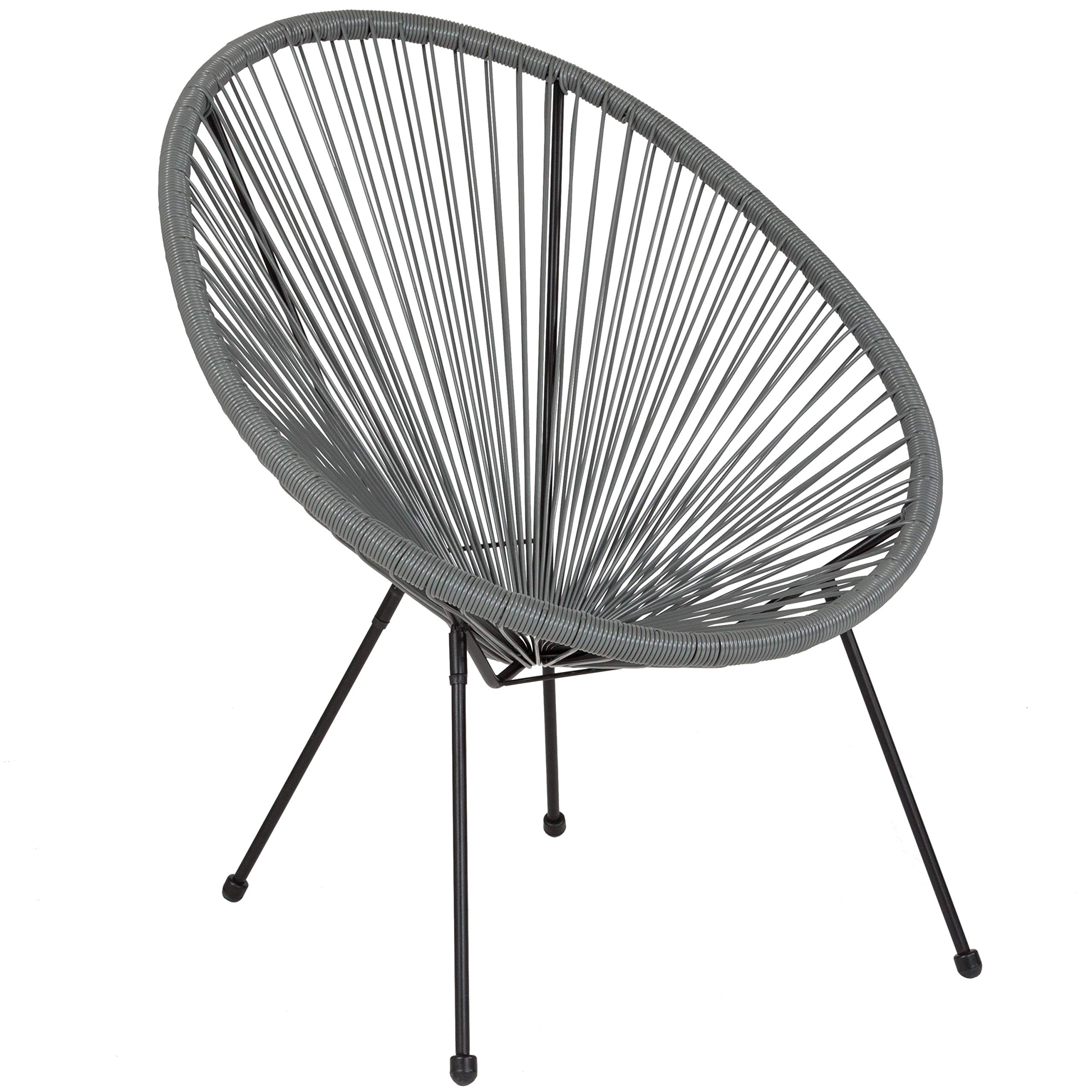 Comfortable Grey Papasan Bungee Lounge Chair - Indoor/Outdoor Relaxation for Patio, Garden, or Living Room