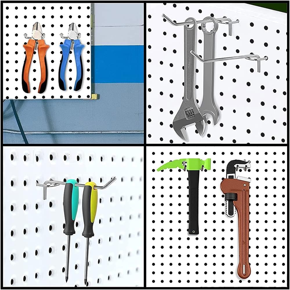 10 Pack 10-Inch Iron Pegboard Hooks for 1/8