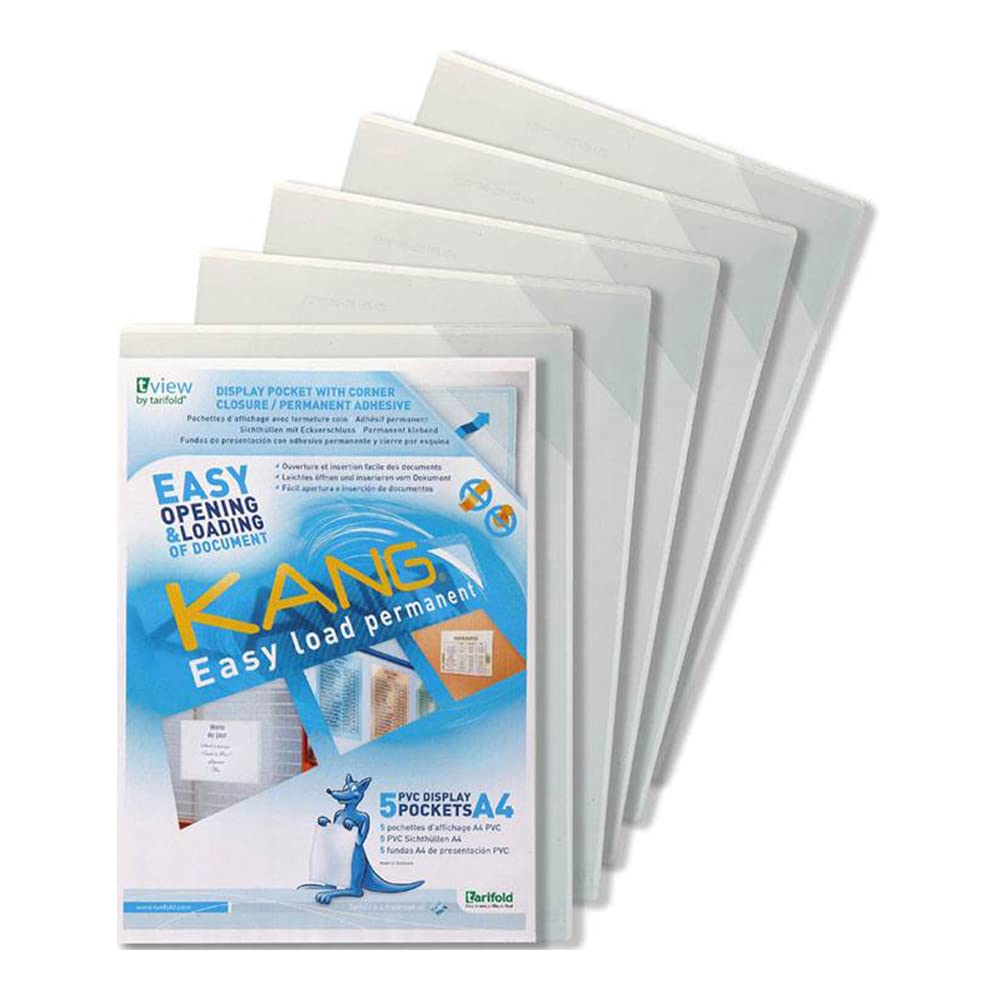 Tarifold P194684 Kang Easy Load Permanent Adhesive - 5 Pack of Self-Stick Corner Closures for Mailing, Shipping & Document Protection | Ideal for Envelopes, Packages & Office Use