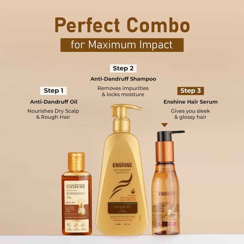 Enshine Detangling Hair Serum with Argan Oil & Marula Oil - Smoothing, Frizz Control & Heat Protectant for Shiny, Lustrous Hair - Perfect for Daily Styling, Blowouts & Heat Tool Protection
