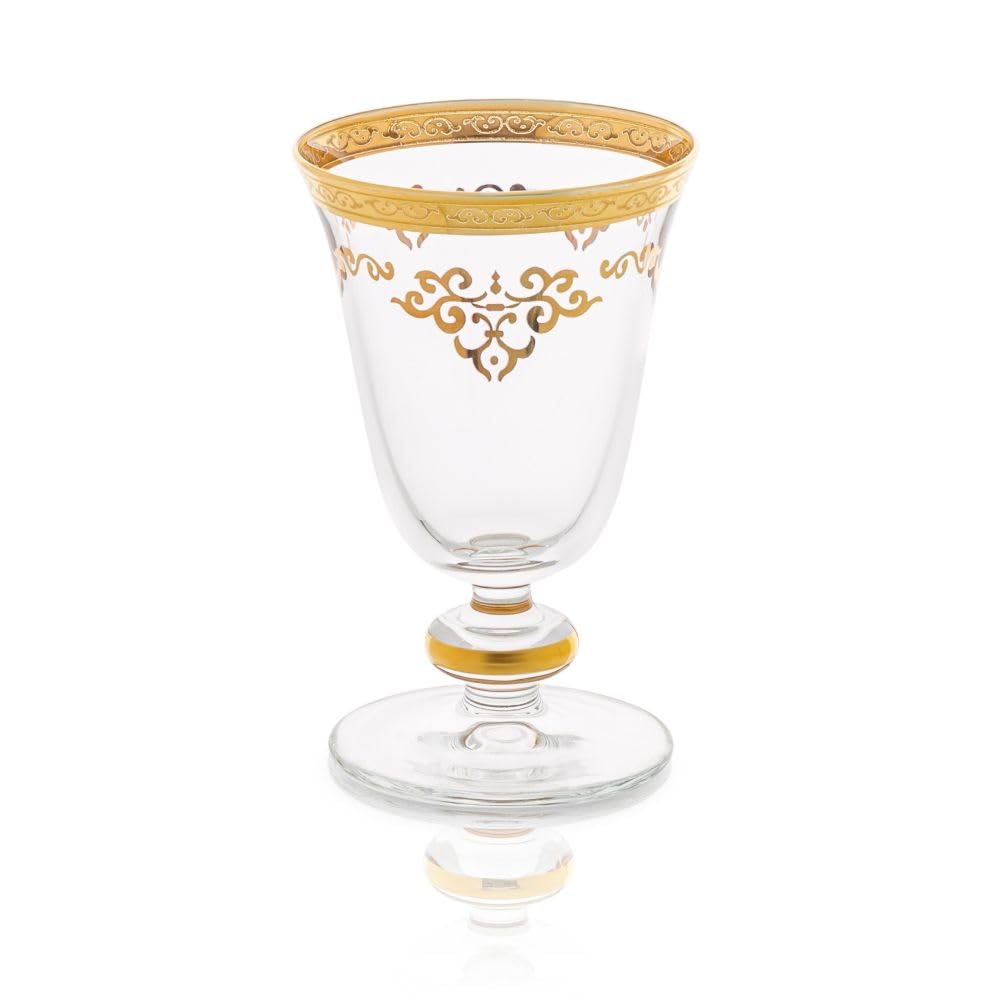 Classic Touch CAWS676 Short Stem Wine Glasses - Elegant Crystal Glassware for Red Wine, Cocktails & Champagne - Perfect for Dinner Parties, Weddings & Home Bar Decor