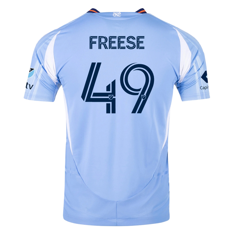 Adidas Matt Freese New York City FC Authentic Home Jersey 25/26 with MLS Patches - Bahia Light Blue Soccer Shirt for Men - Perfect for Match Day, Fan Events & Sports Collectibles