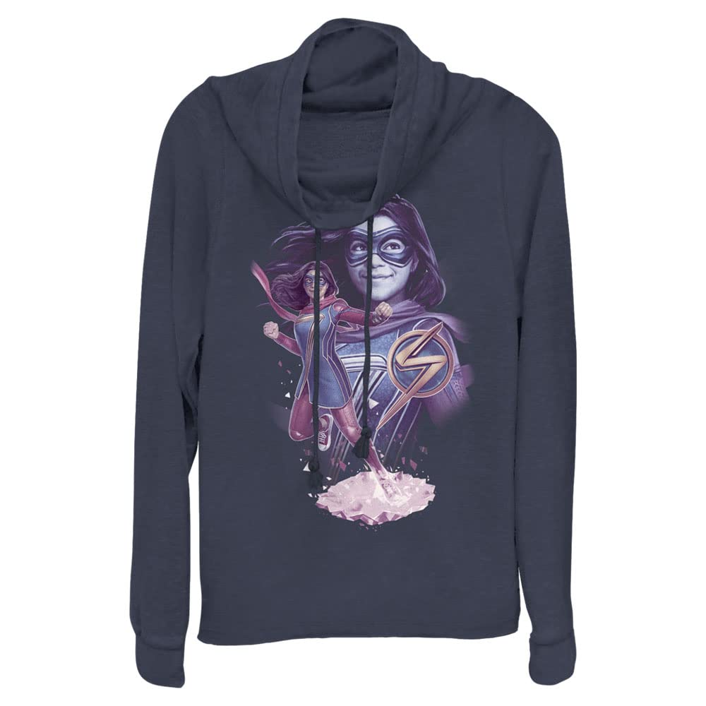 Marvel Ms. House of Mirrors Women's Cowl Neck Long Sleeve Knit Sweater Top | Casual Winter Pullover for Women | Perfect for Office Wear, Date Nights & Holiday Outfits
