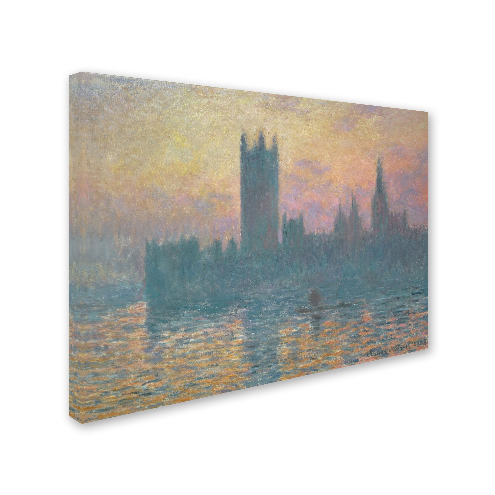 Claude Monet The Houses of Parliament Sunset Painting - 35x47 Inch Fine Art Reproduction - Perfect for Living Room, Office & Home Decor