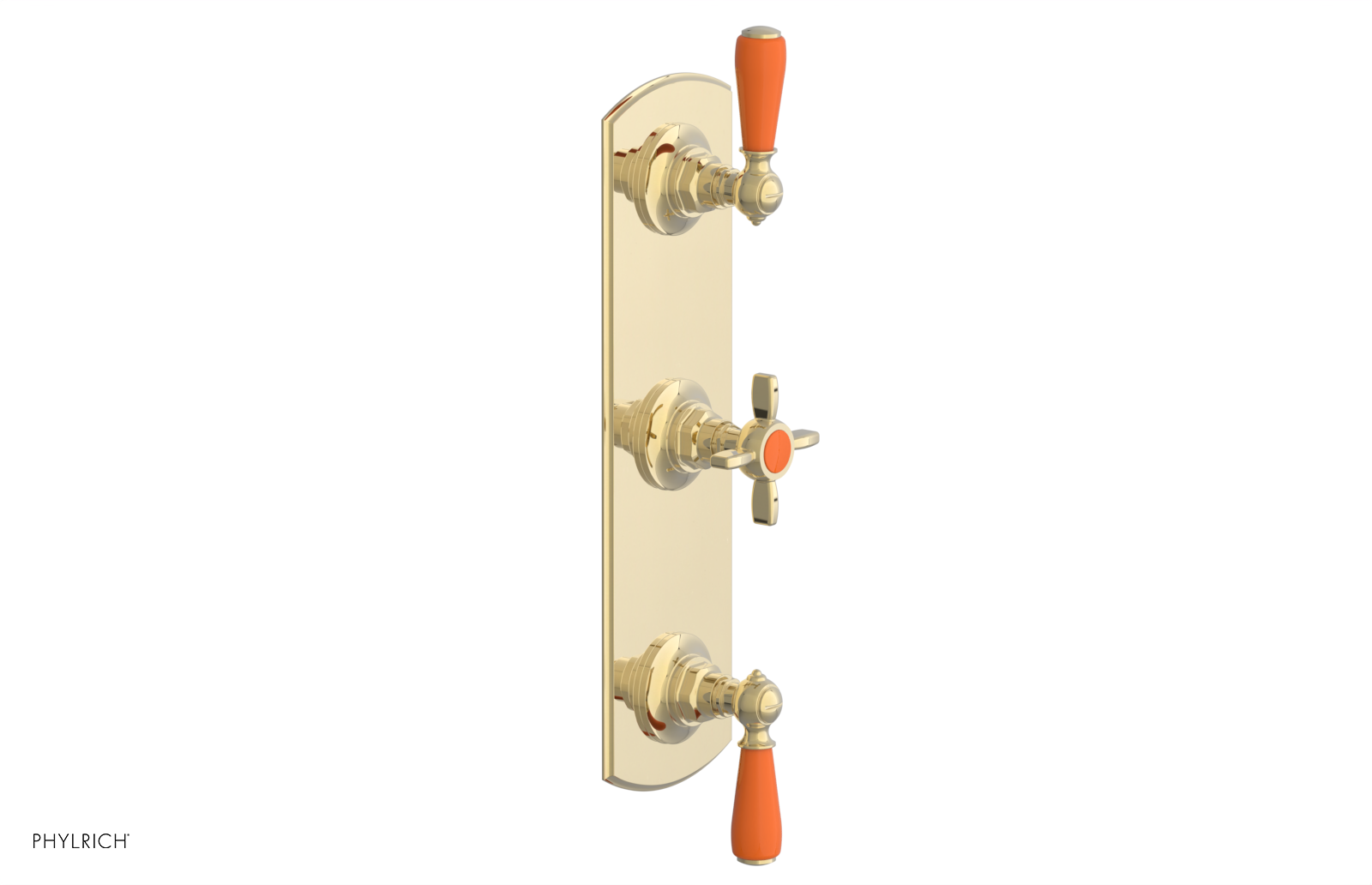 Jamestown Thermostatic Shower Valve with Dual Volume Control - Orange Accent Trim - Perfect for Modern Bathroom Renovations & Spa-Like Shower Experiences