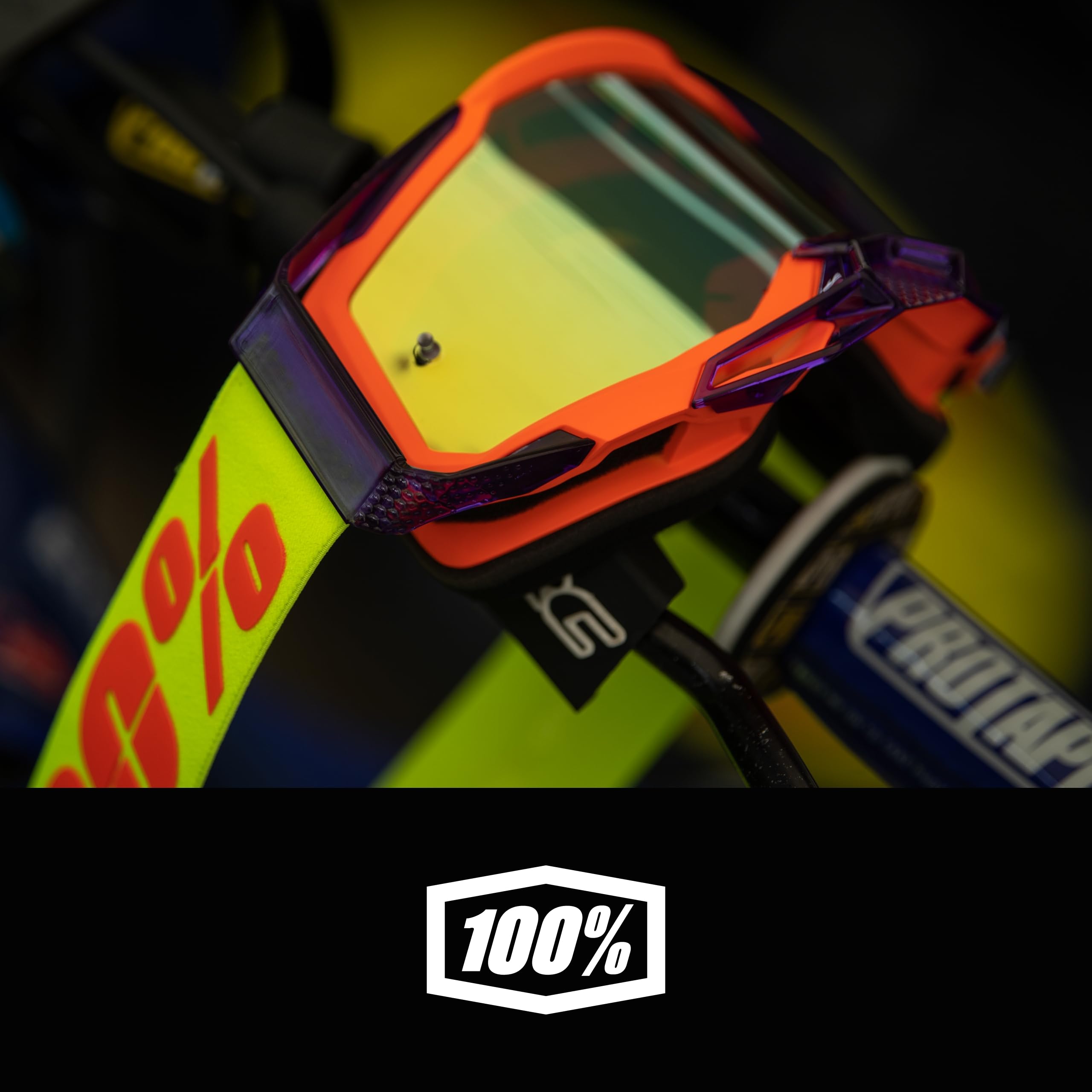 100% Racecraft 2 Motocross & Mountain Bike Goggles - Anti-Fog UV Protection Sports Eyewear with Red Frame & Mirror Red/Blue Lens - Perfect for Off-Road Racing, Trail Riding & Dirt Biking Adventures