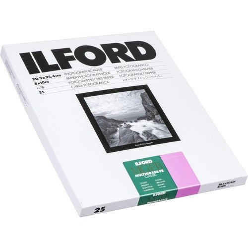 Ilford Multigrade FB Classic Glossy Photo Paper - 8x10 Inches, 25 Sheets | Premium Black & White Darkroom Printing for Fine Art Photography & Professional Portraits