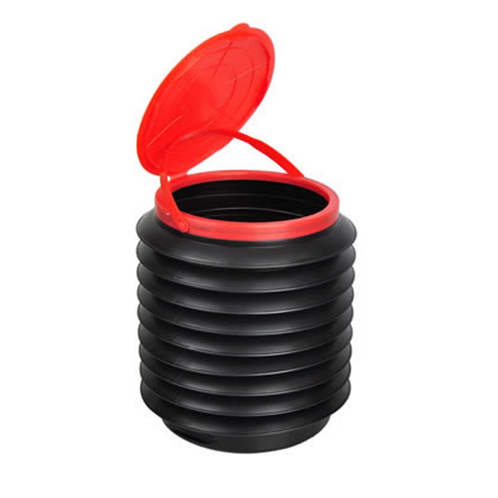 Portable Collapsible Car Trash Can - 4L Leak Proof Pop-Up Trash Bin for Vehicles, Travel & Camping - Waterproof Auto Garbage Container (Black) | Perfect for Road Trips, Commuting & Outdoor Adventures