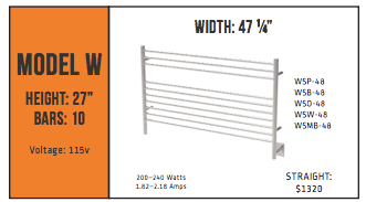 Custom Size Amba Jeeves Towel Warmer - Luxury Bathroom Heated Towel Rack for Spa, Hotel & Home Use (Special Order Available)