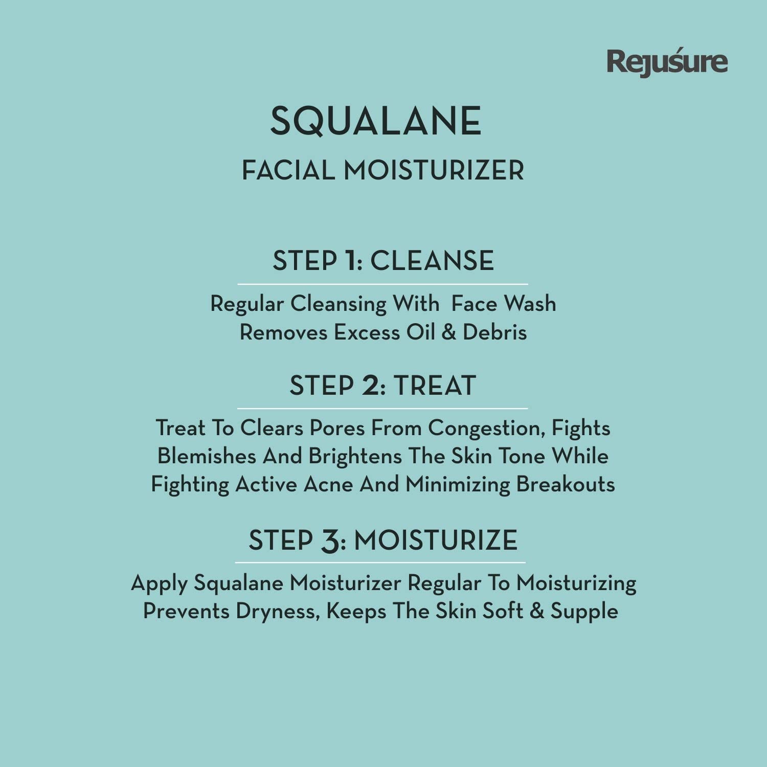 Rejusure Plant Derived Squalane + Vitamin E Face Moisturizer - Hydrating & Nourishing Facial Cream for Dry Skin | Skin Moisture Repair & Anti-Aging Care | Vegan & Cruelty-Free Skincare (50ml) | Perfect for Daily Hydration & Nighttime Skin Recovery
