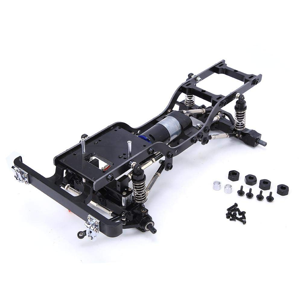 Tbest 1/12 Scale Metal RC Car Frame Chassis Kit for MN-D90 Off-Road Climbing Vehicle (Black) - Durable Upgrade Accessory for RC Crawler & Trail Driving Scenes