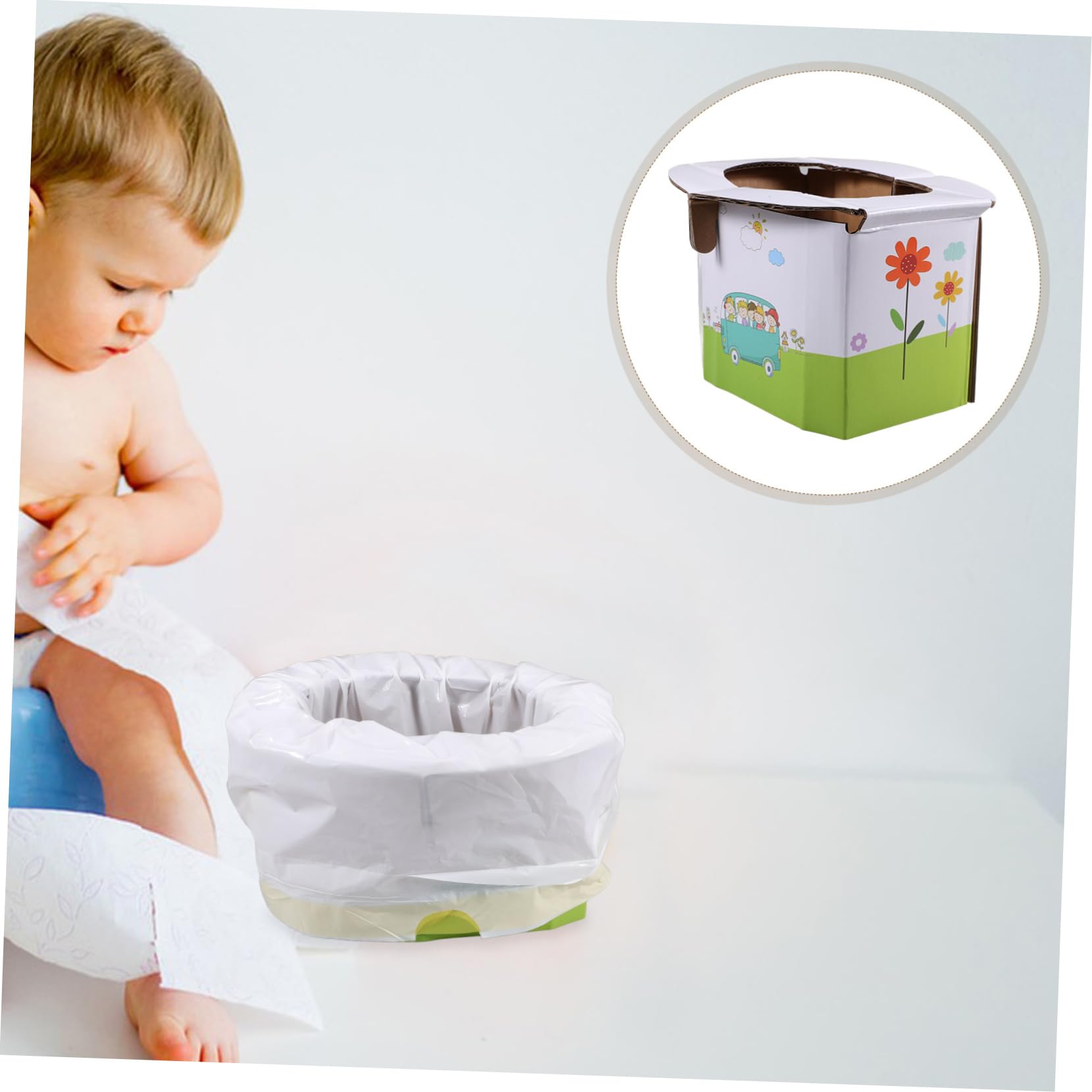 HEMOTON 3-Pack Portable Camping Toilet - Foldable Travel Potty Seat for Adults & Kids - Car, RV, Outdoor, Emergency Use - Compact & Lightweight Design