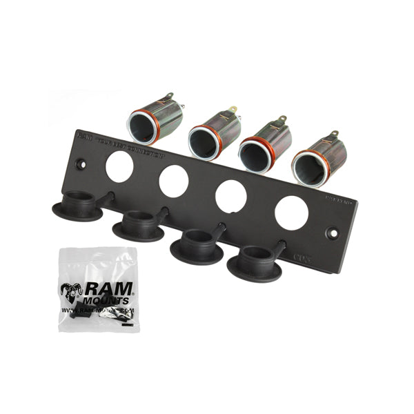 RAM FP2 CIG4 12V Cigarette Lighter Socket Faceplate - Universal Car Dash Mount for GPS, Phone Charger & Accessories - Perfect for Trucks, RVs & Marine Vehicles