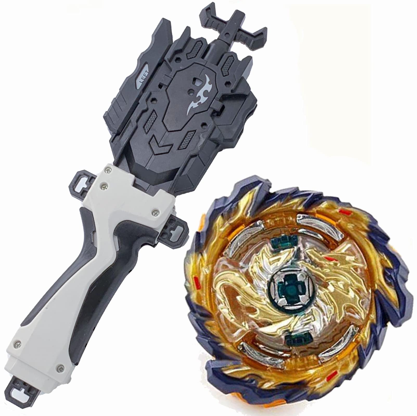 Metal Fusion B Beyblade Burst Evolution SuperKing B-167 Booster Mirage Fafnir.Nt 2S Battle Top Toy Set with Left/Right Spin String Launcher & Grip - Perfect for Competitive Battles & Kids Playtime