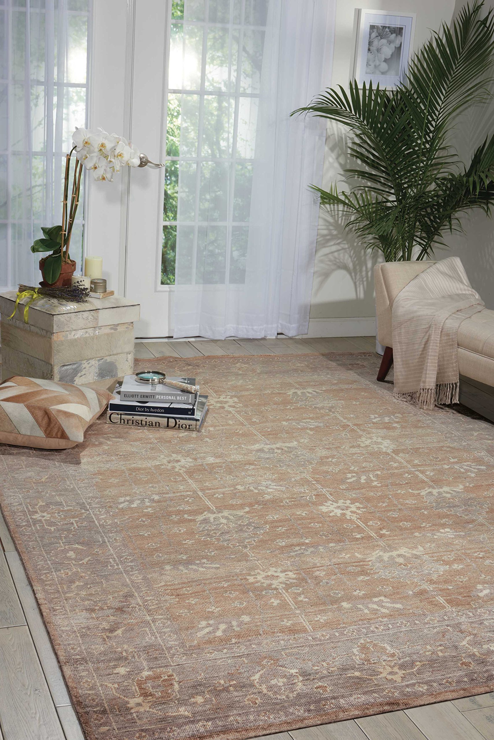 Nourison Aldora Persian Pewter 8x10 Area Rug - Traditional Design, Easy to Clean, Non-Shedding - Perfect for Bedroom, Living Room, Dining Room & Kitchen Decor
