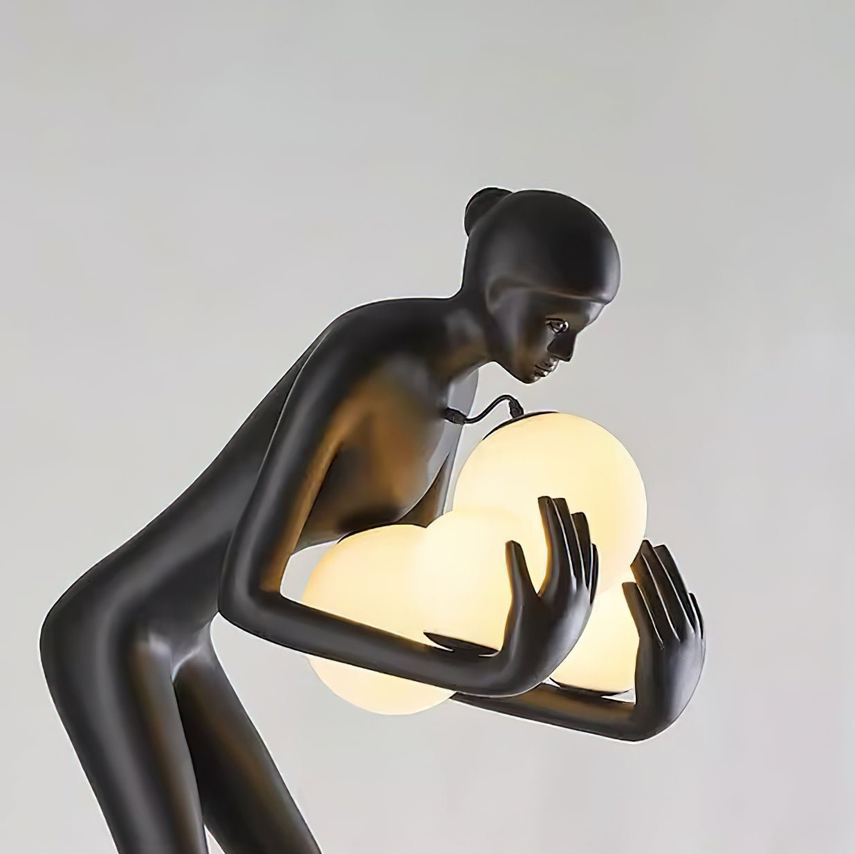 Modern Embrace of Light Sculpture Floor Lamp - Elegant LED Standing Light for Living Room, Bedroom & Office Decor - Perfect for Ambient Lighting & Home Styling
