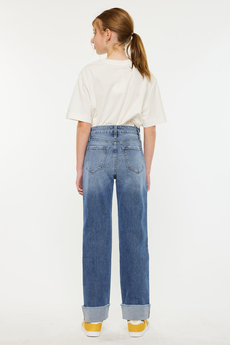 Nia High Rise Straight Jeans for Kids - Comfortable & Stylish Denim Pants for School, Play & Everyday Wear