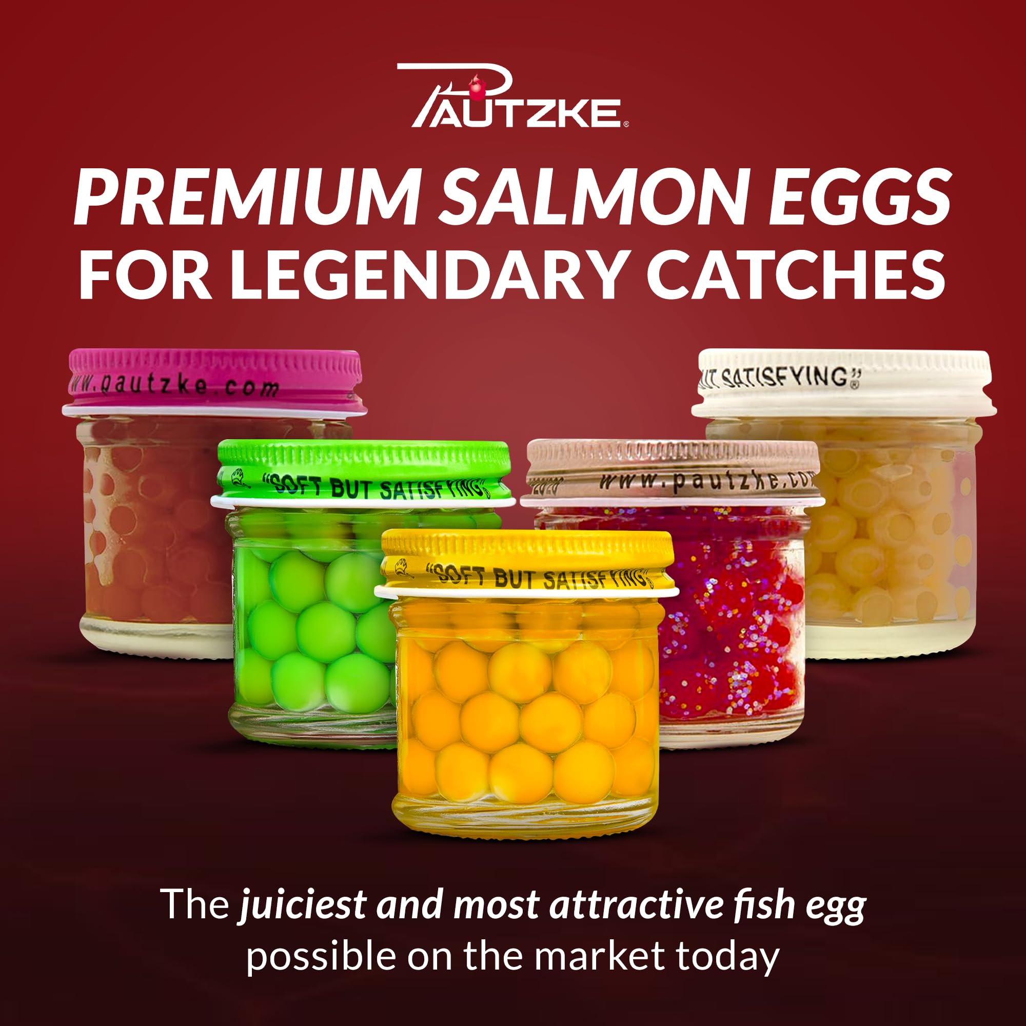 Pautzke Balls O' Fire Salmon Eggs Bait - Premium Real Salmon Eggs for Trout & Salmon Fishing, Soft Fish Eggs for Single Egg Bait or Egg Sacks - Ideal for Freshwater & Ice Fishing