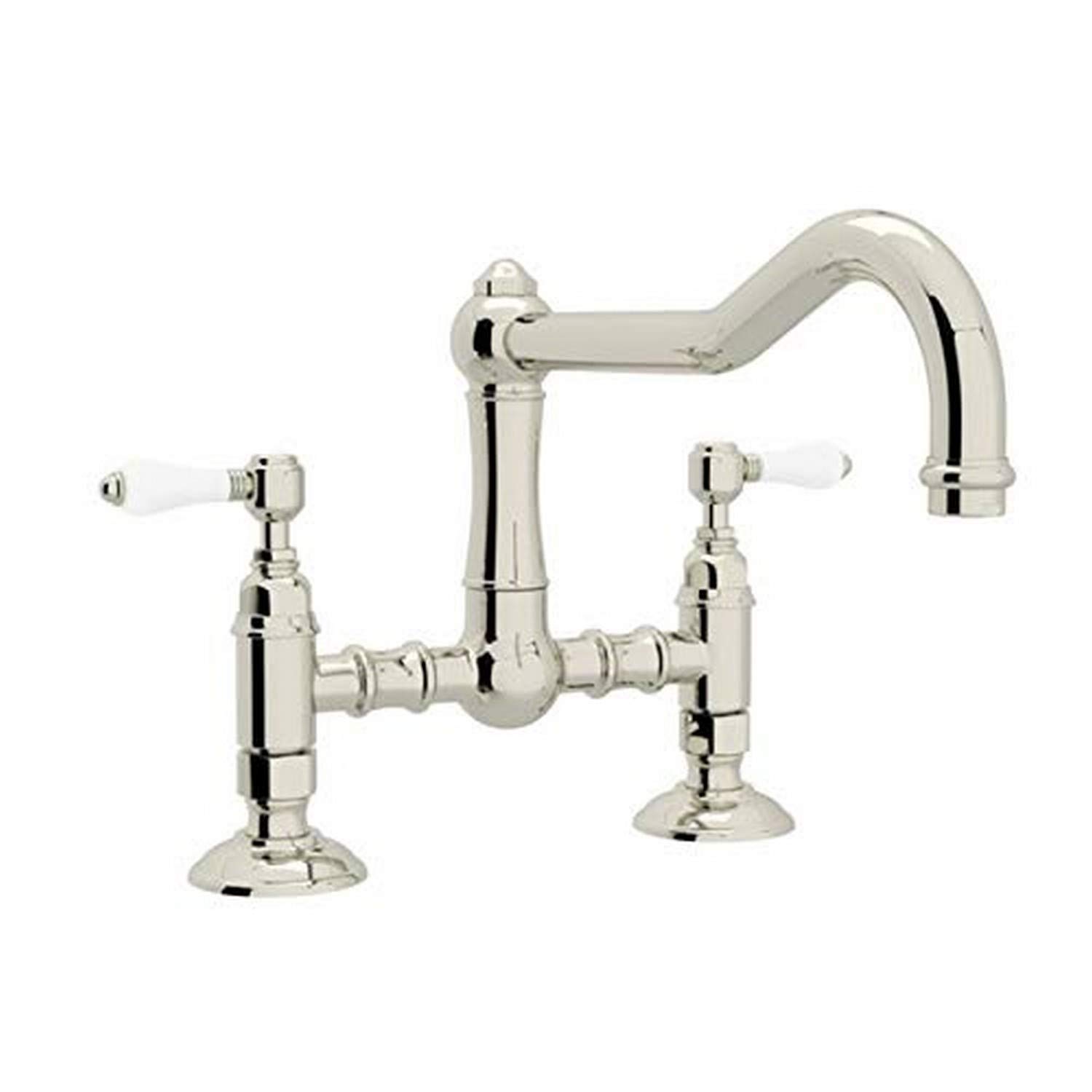 ROHL A1459LPPN-2 Polished Nickel Kitchen Faucet - Modern Pull-Down Sprayer for Sink, Perfect for Home & Restaurant Use
