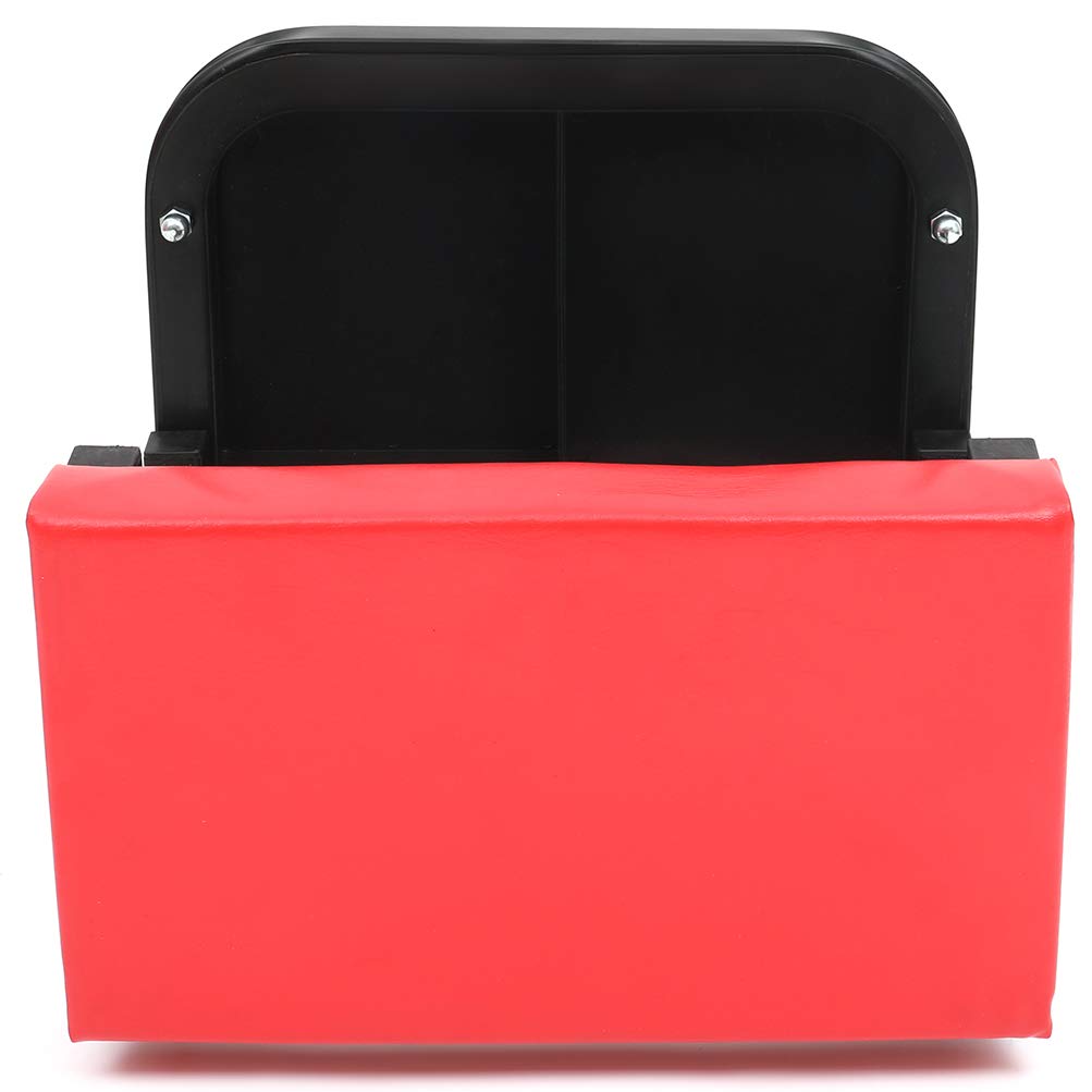 SCITOO 4-Wheel Mechanic Rolling Creeper with Padded Headrest & Tool Trays - Heavy Duty Garage Stool for Car Repair, Oil Change & Auto Maintenance - Red (Perfect for DIY Mechanics & Professional Technicians)