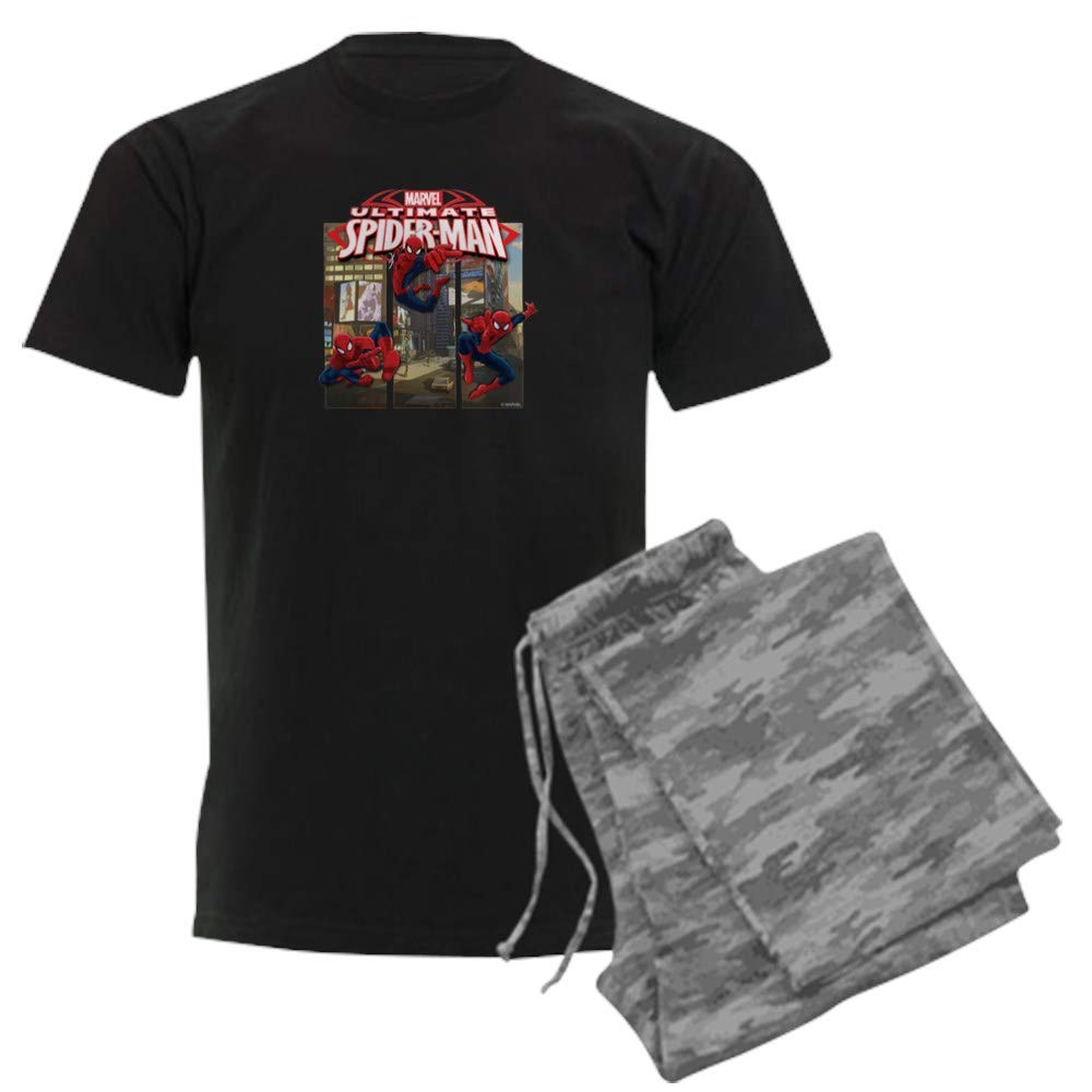 Spider-Man Men's Dark Pajama Set - Superhero Sleepwear for Marvel Fans | Comfortable Lounge & Sleep Pajamas for Movie Nights & Cosplay