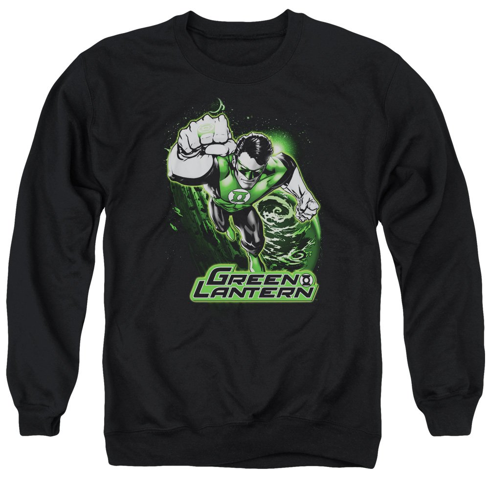 JLA Green Lantern Green & Gray Unisex Crewneck Sweatshirt for Men & Women | DC Comics Superhero Apparel | Casual Wear & Cosplay Costume