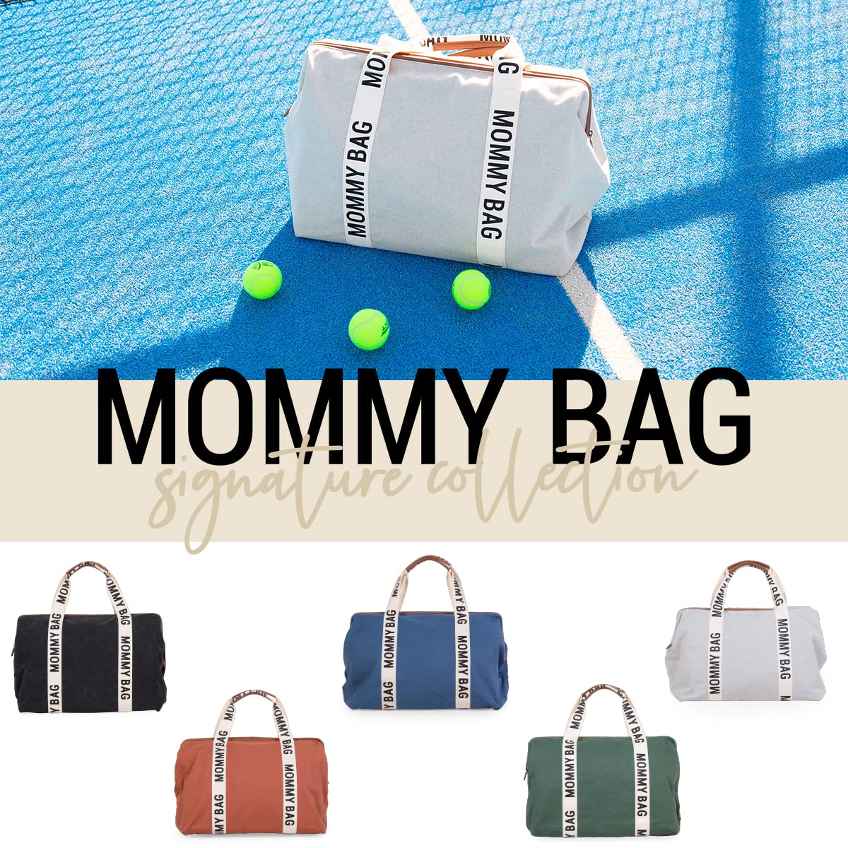 **Childhome Signature Mommy Bag - Waterproof Diaper Tote for Women, Large Baby Essentials Travel Bag with Multiple Pockets | Perfect for Moms on the Go, Gym, Travel & Daily Use**