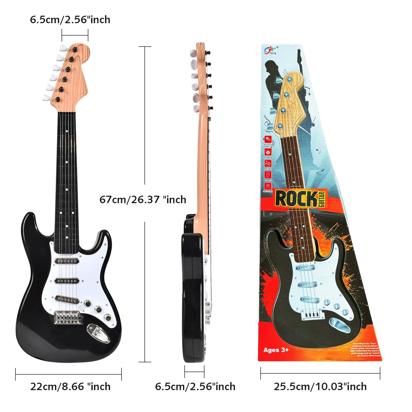 26 Inch Kids Electric Guitar Toy - Portable Electronic Musical Instrument for Beginners, Perfect Birthday Gift for Toddler Boys & Girls - Ideal for Home Play, Parties & Music Learning