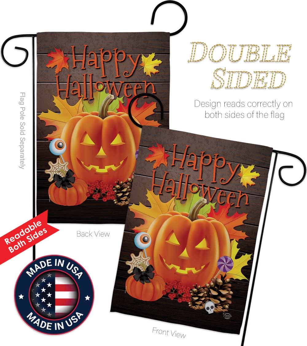 Spooky Halloween Pumpkin Garden Flag - Fall Witch Decor for Yard & Home