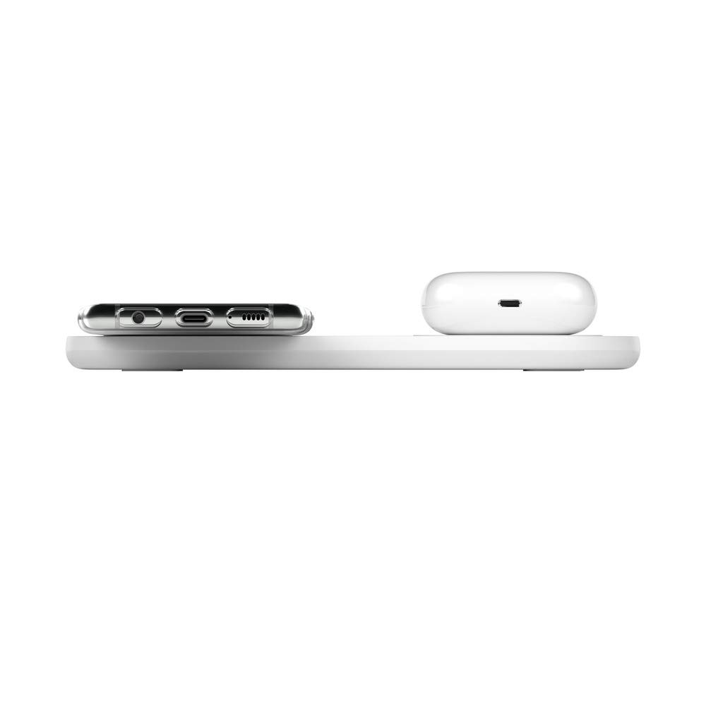 Belkin 10W Fast Wireless Charging Pad - Dual Qi-Certified Charger for iPhone 12/11 Series, Galaxy S20/S20+/S20 Ultra, Pixel 4/4XL & AirPods - Perfect for Bedside, Office Desk & Travel - White