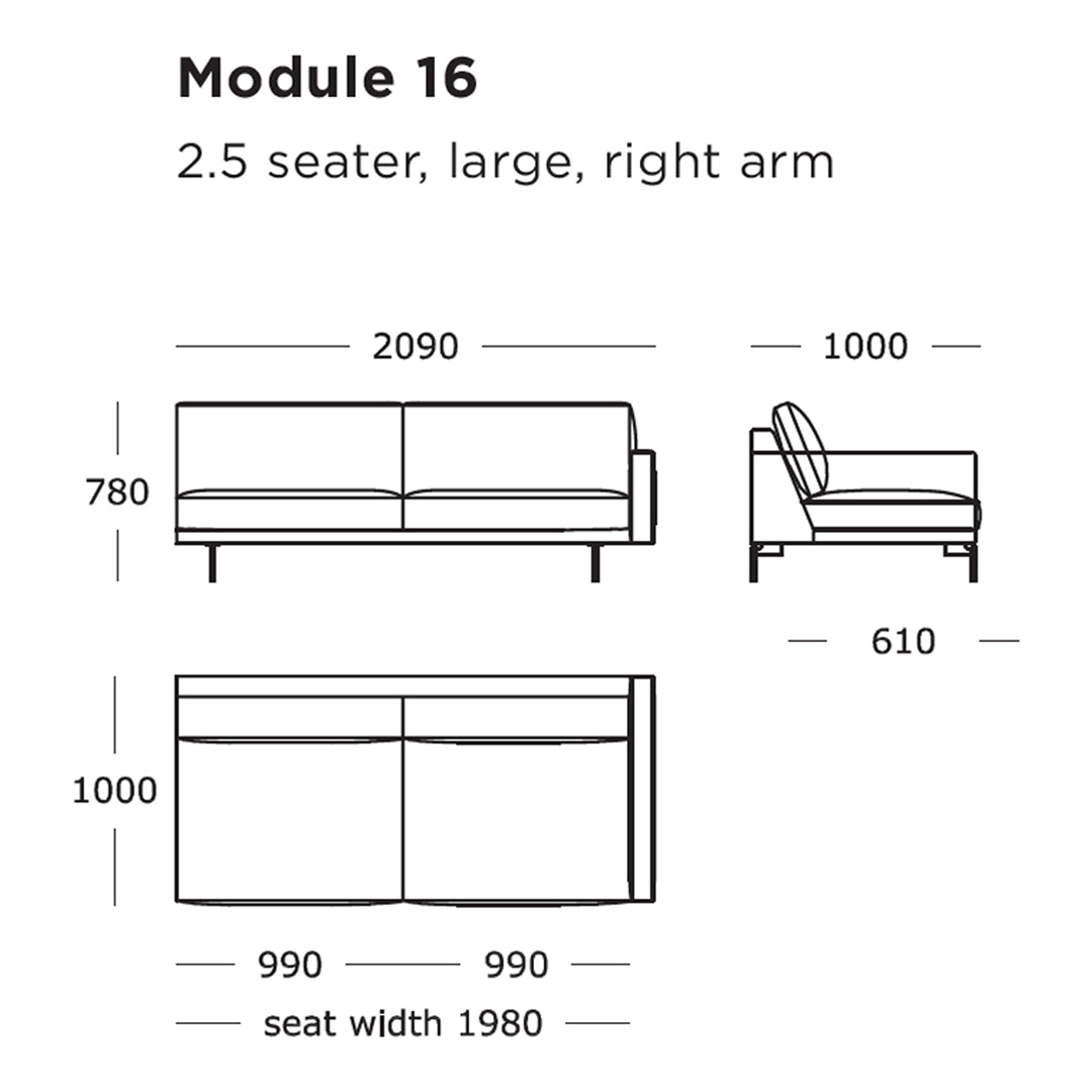 Modular Sofa Set - Edge V1 with 9 to 16 Configurable Modules | Modern Sectional Couch for Living Room, Lounge & Office Spaces