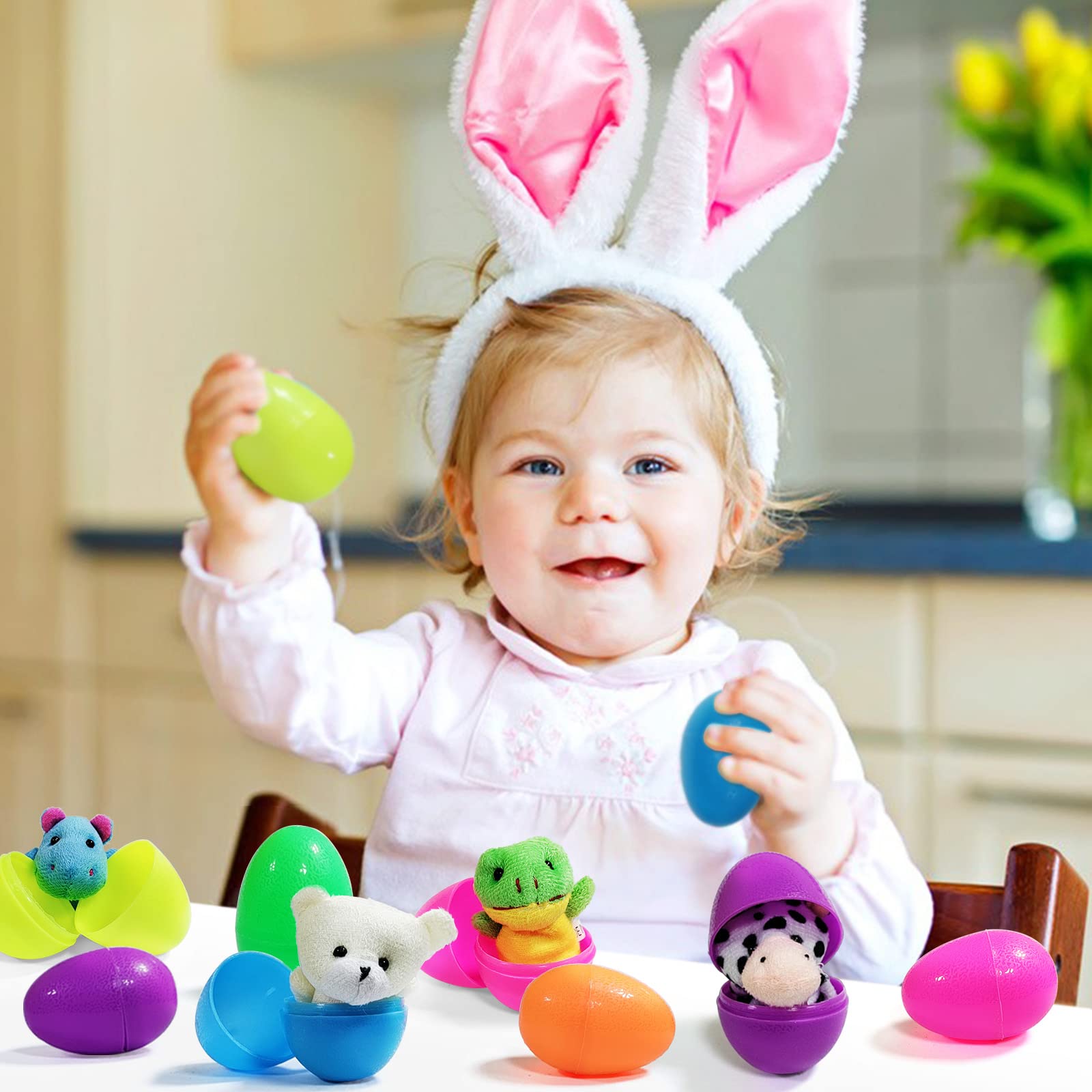 10 Pack Colorful Easter Eggs Basket Stuffers - Fun Kids Easter Party Favors, Classroom Rewards & Easter Egg Hunt Fillers - Perfect for Easter Celebrations, School Events & Holiday Gatherings