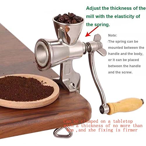 Premium Manual Grain Grinder for Corn, Coffee Beans, Nuts & Spices - Durable Stainless Steel Hand Mill for Fresh Flour & Powder - Perfect for Home Baking, Camping & Off-Grid Cooking