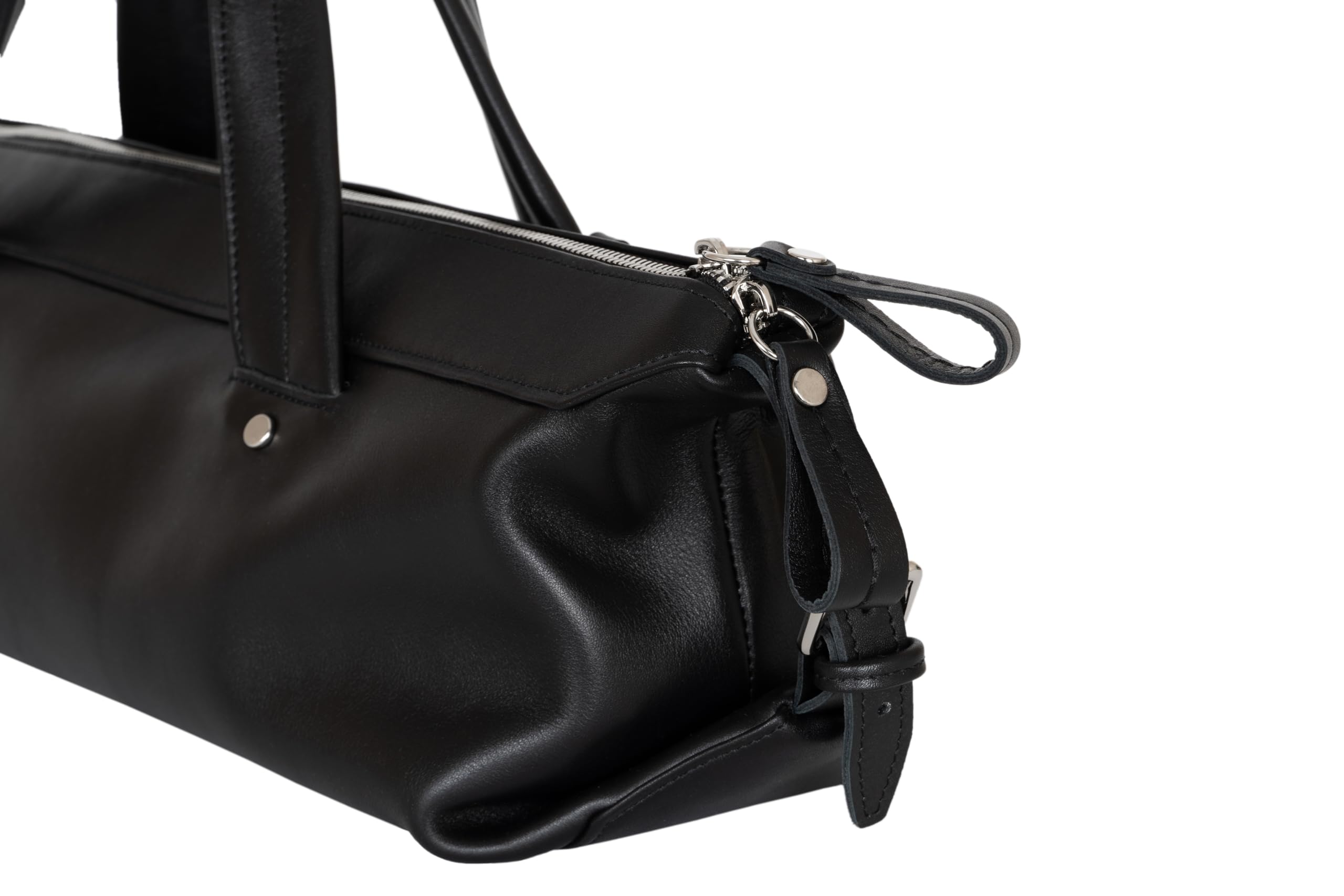 Premium Flute Gig Bag - Genuine Detroit Leather with Modern Design - Black - Perfect for Music Students & Professional Performers