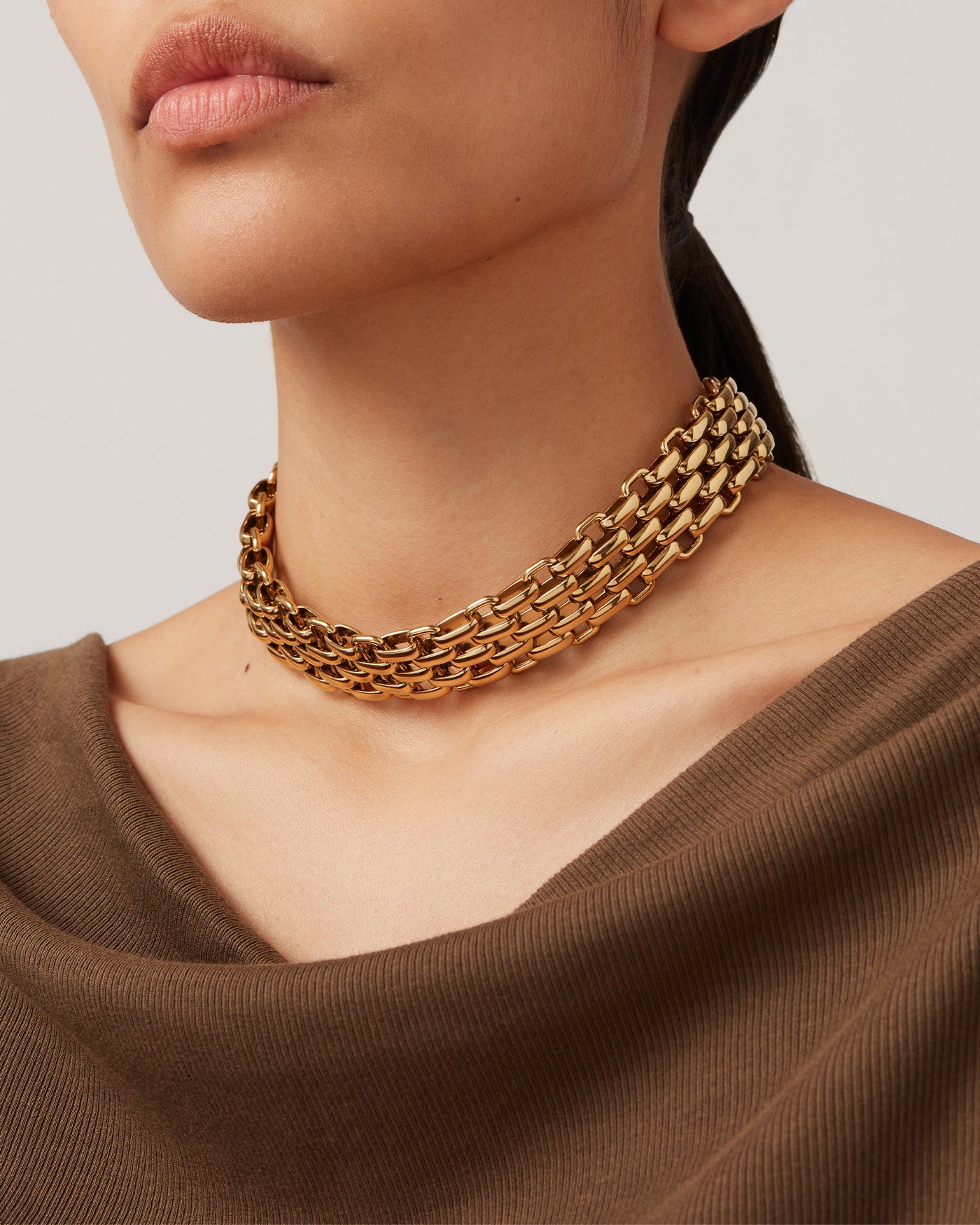 Penelope Gold Choker Necklace - Elegant Layering Piece for Women, Perfect for Date Nights & Special Occasions