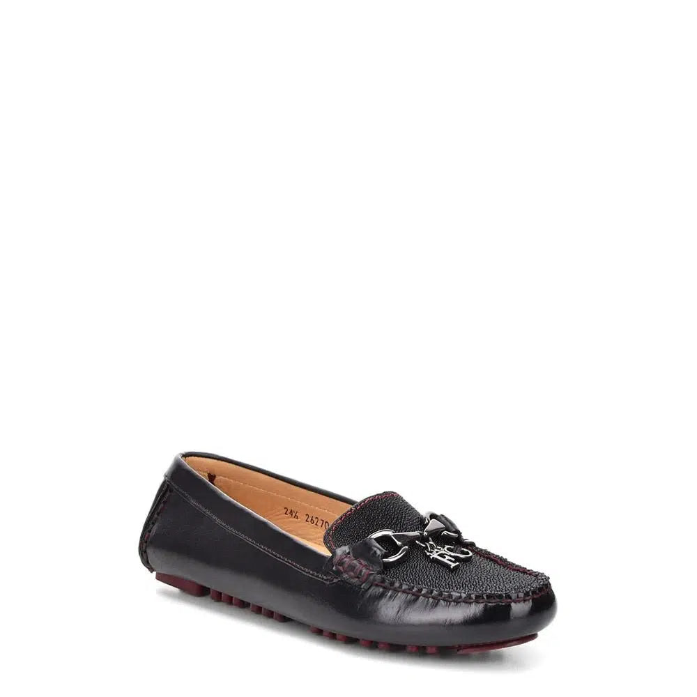 **Women's Cuadra Black Stingray Leather Bit Driving Moccasins – Casual Fashion Loafers for Comfort & Style | Perfect for Work, Travel & Everyday Wear**