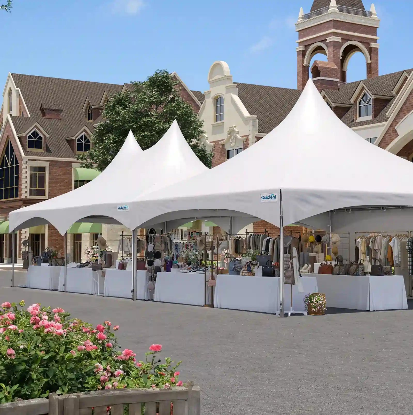 Quictent High Peak Fire Retardant White Party Tent - Waterproof Outdoor Canopy for Weddings, Events & Backyard Gatherings