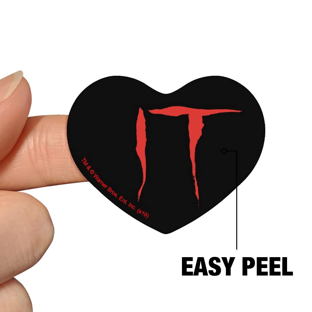 IT Movie Logo Heart Shaped Planner Stickers - Scrapbook & Journal Decorative Vinyl Stickers for Bullet Journals, DIY Crafts, Planners, and Gift Wrapping