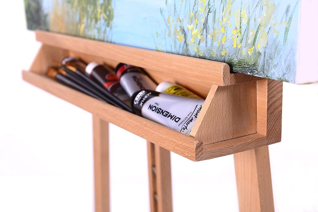Mont Marte Professional Beech Wood Floor Easel with Adjustable Tilt - Perfect for Artists, Painters & Studio Use
