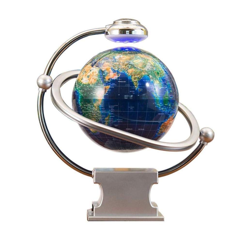 4 Inch LED Levitating Floating Globe with Magnetic Base - Blue Hovering World Map in English & Chinese - Perfect for Kids, Baby Boys & Girls, Women & Men (Style #3, 8