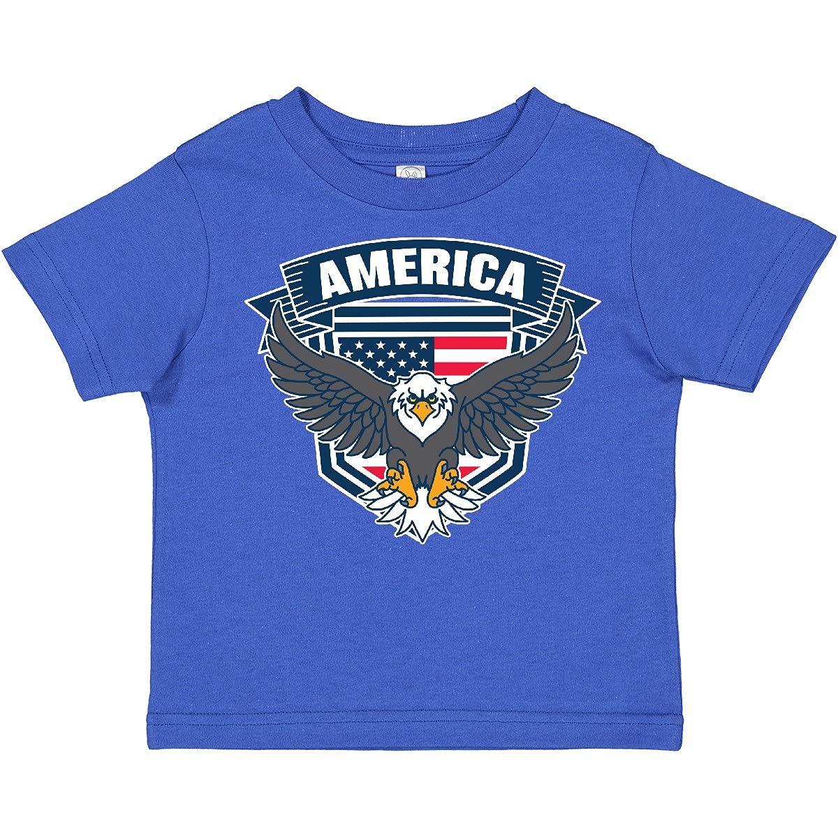 Inktastic Patriotic America Eagle Shield Banner Toddler T-Shirt - Comfortable Kids Tee for 4th of July, Memorial Day & Independence Day Celebrations